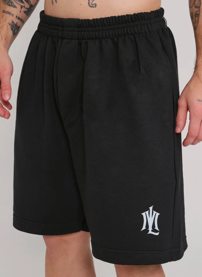 Bermuda de Moletom Oversized Preto